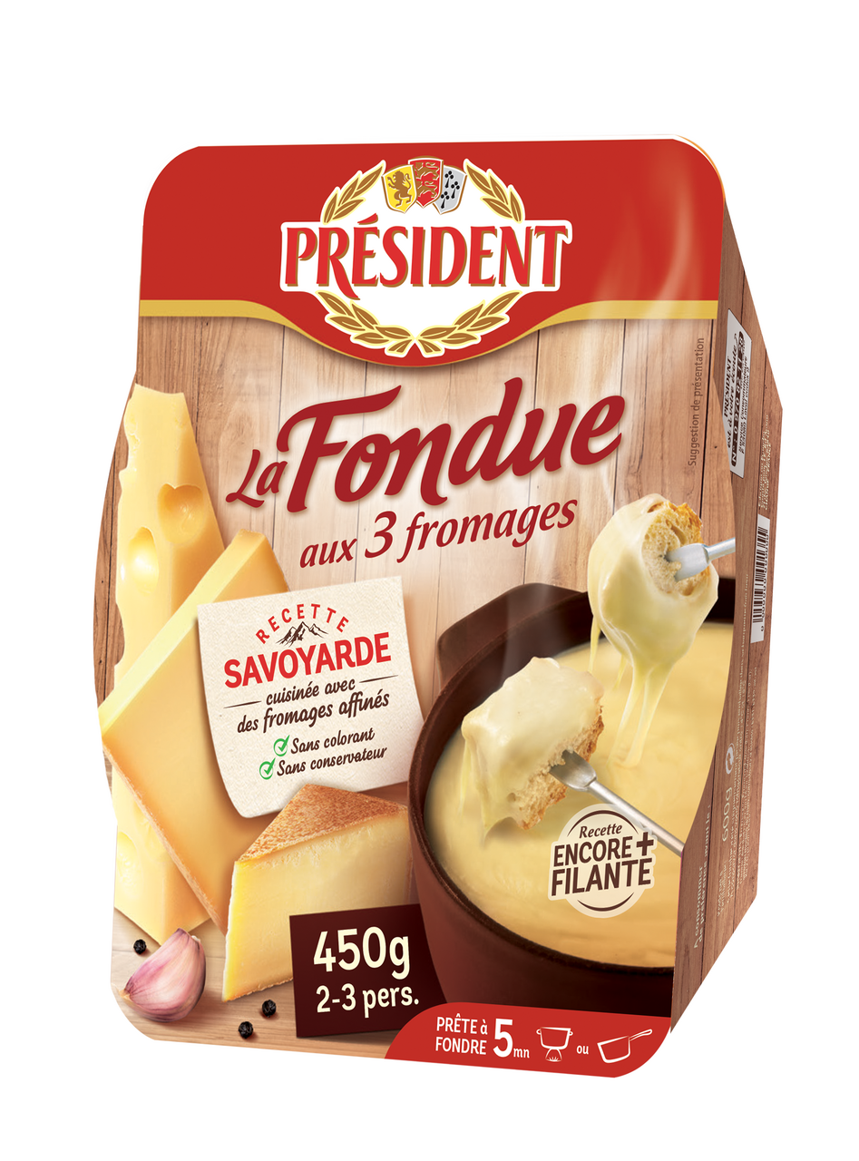 PRÉSIDENT La Fondue 3 druhy sýra chlaz. 450 g