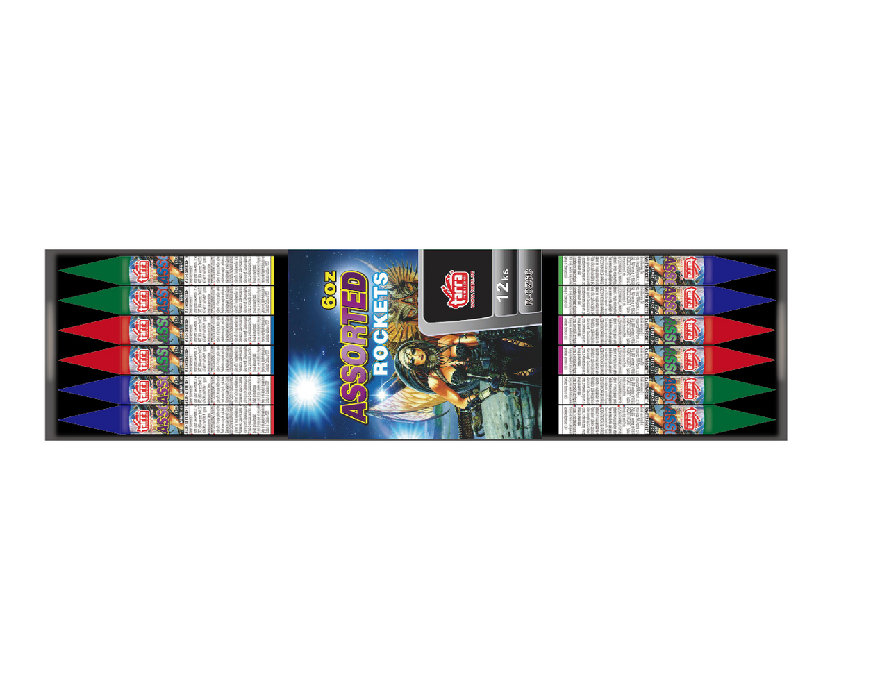 Rakety 6 OZ Assorted Rockets 1 ks