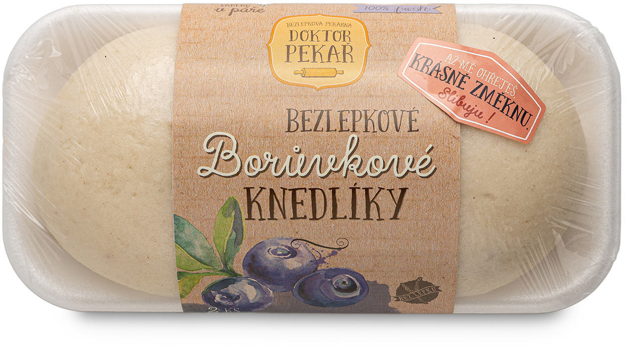 Knedlík kynutý borůvkový bezlepkový chlaz. 200 g