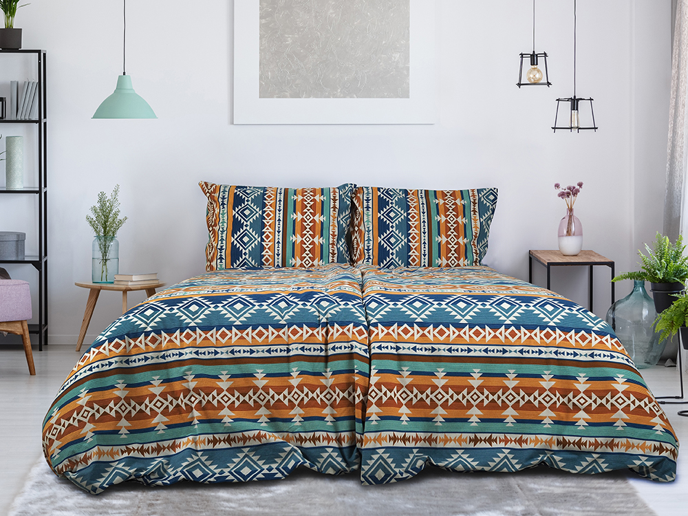 Povlečení flanel 140 x 200 + 70 x 90 cm Aztec Spi 1 ks