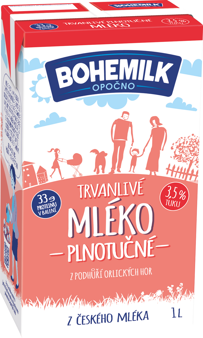 BOHEMILK Mléko trvanlivé 3,5% 1 l