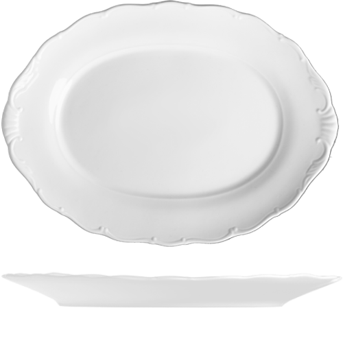 Podnos oválný VERONA 40 cm porcelán bílý 3 ks