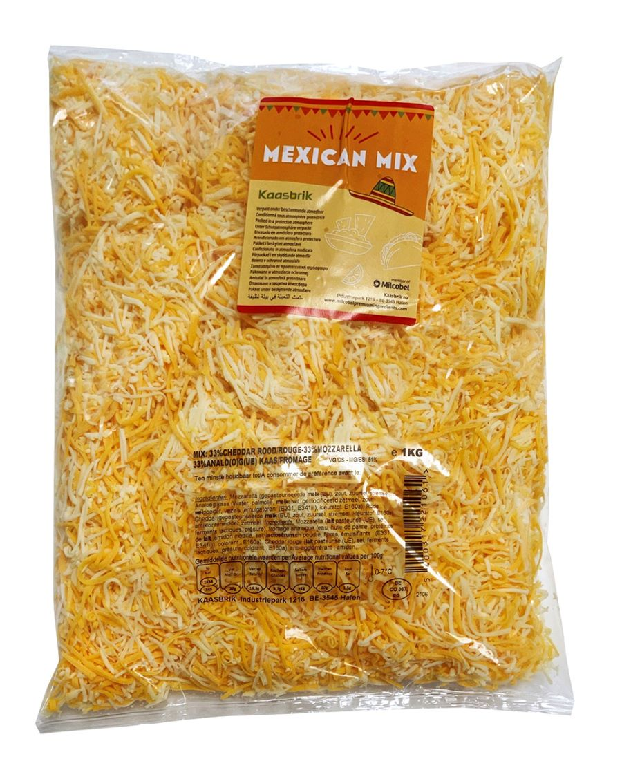 Mix Cheddar/ Mozzarella/ Veg strouhaný chlaz. 1 kg