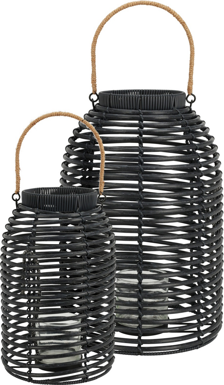 Lucerna set černá 2 ks