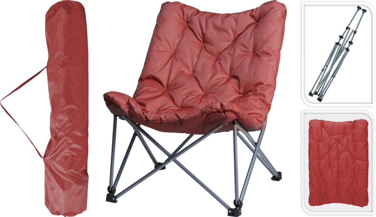 Campingová židle červená 1 ks