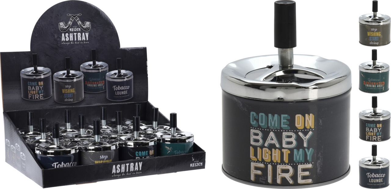 Popelník otáčecí 9 x 12 cm 4ASS 1 ks