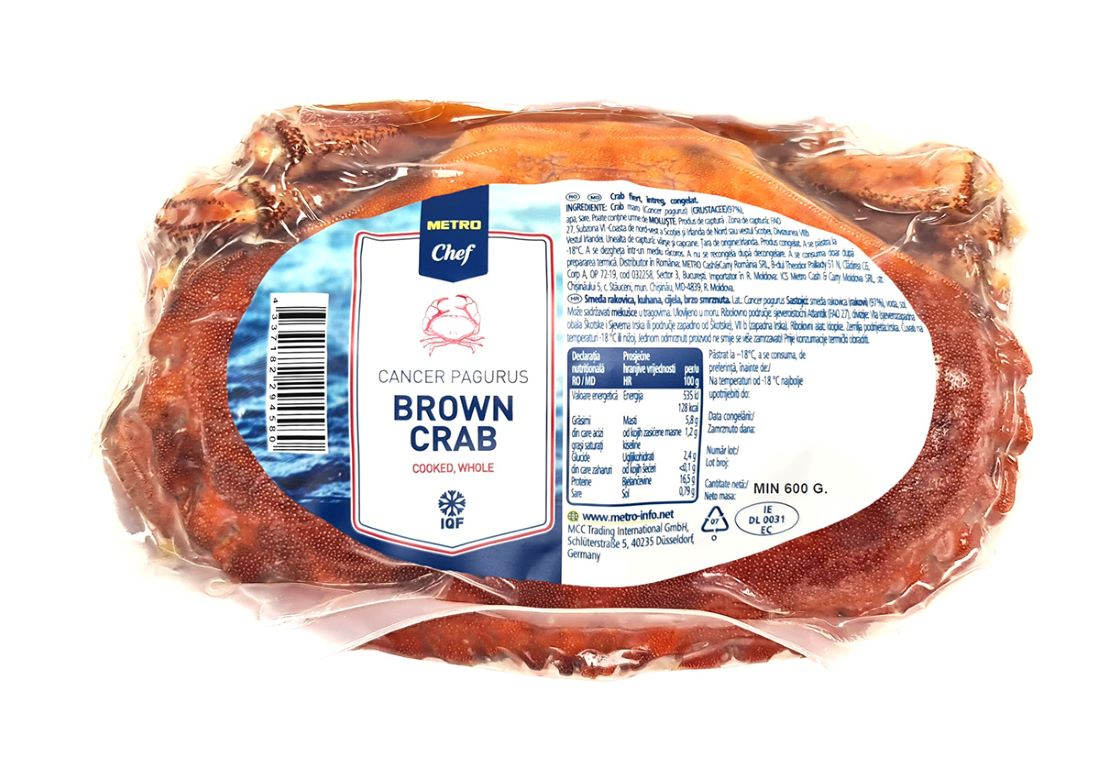 METRO Chef Krab hnědý vařený chlaz. 600 - 800 g
