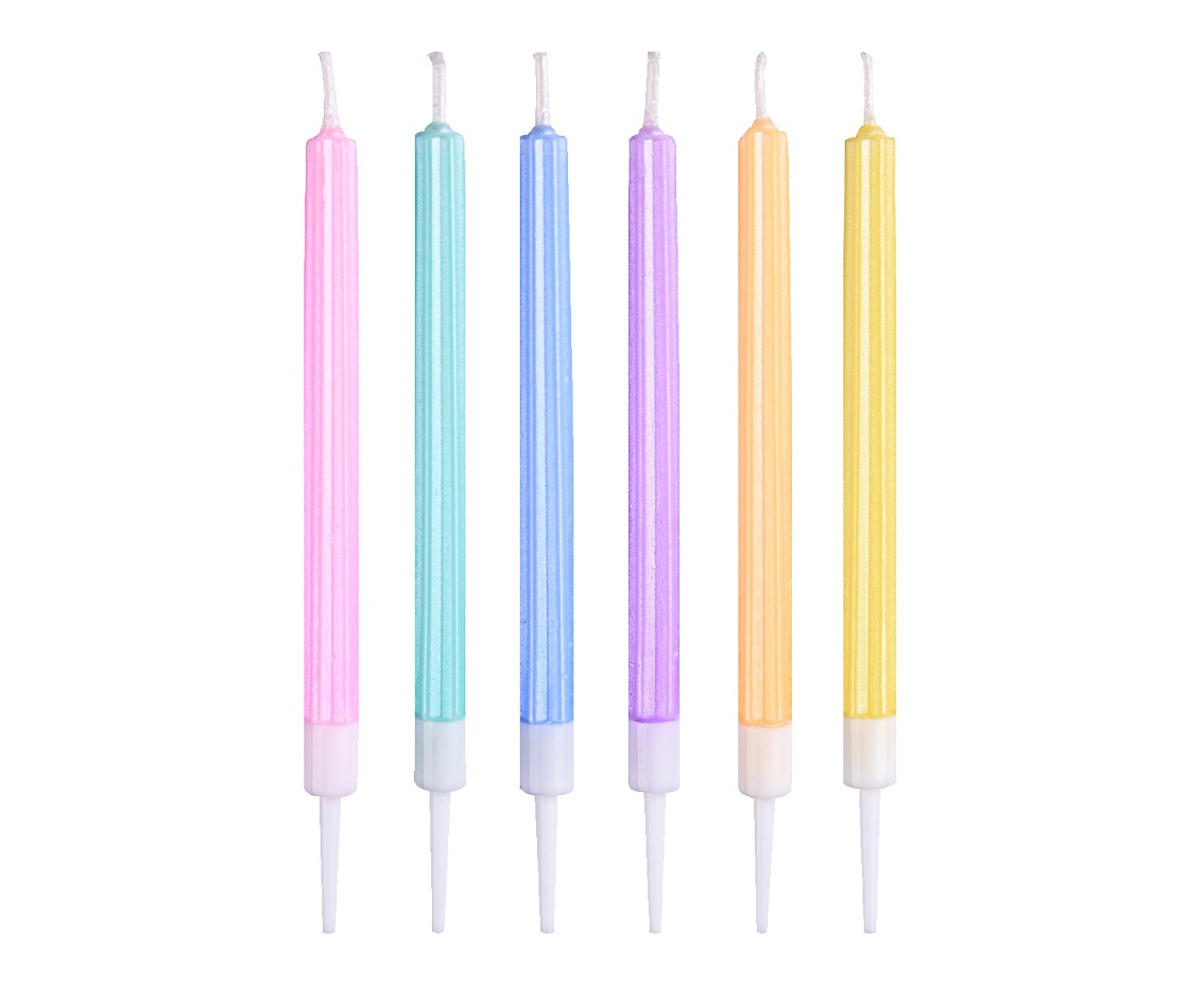 Svíčky Mix makronky 12,5 cm 6 ks