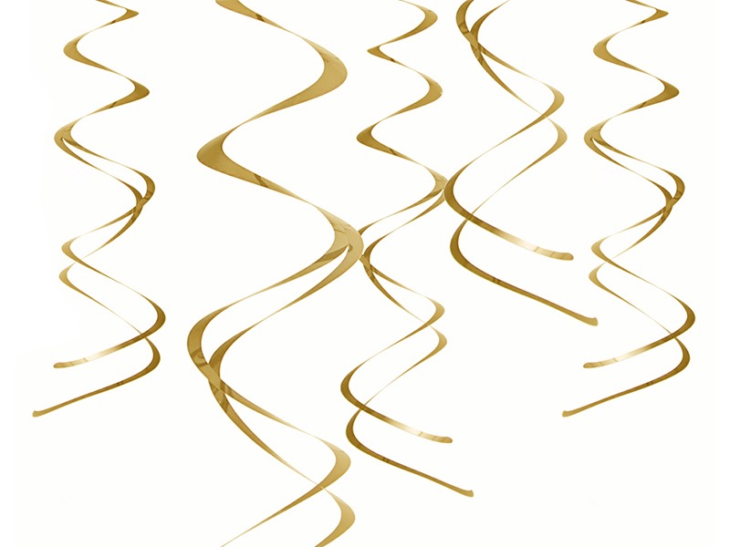 Dekorace závěsné 60 cm zlaté 5 ks