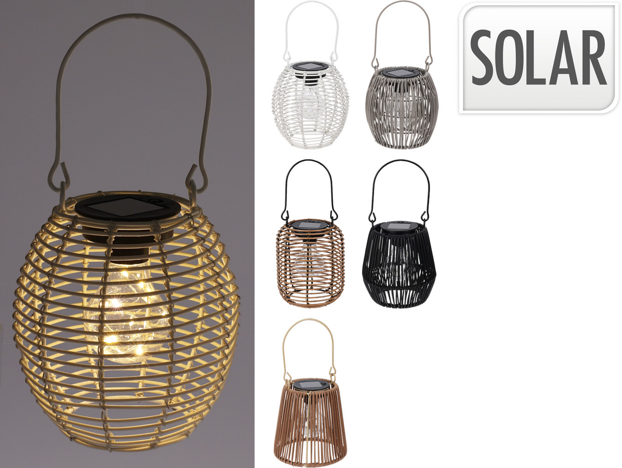 Solární lampa 16 cm kov 5ASS 1 ks