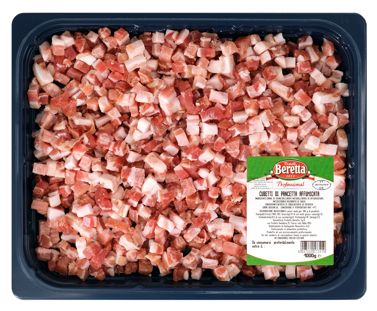 Pancetta Affumicata kostky chlaz. 1 kg