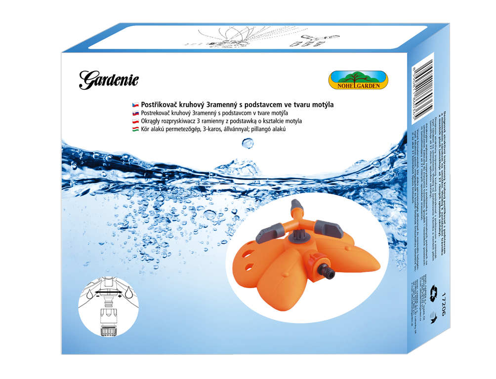 Postřikovač kruhový 3 ramena s podstavcem 1 ks