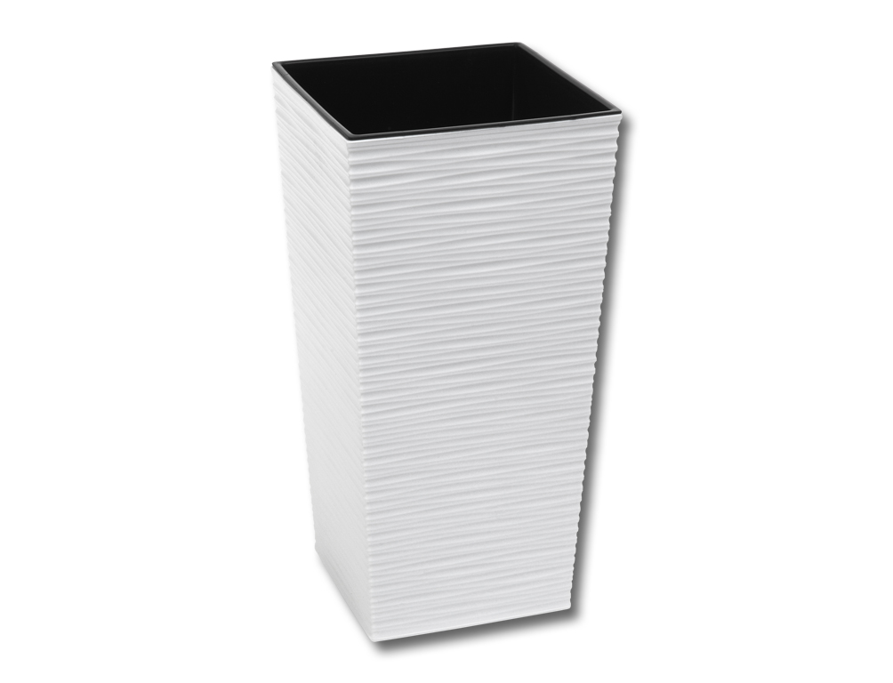 Obal na květník FINEZIA proutí 35 x 35 x 68 cm plastový hnědý/ bílý 1 ks