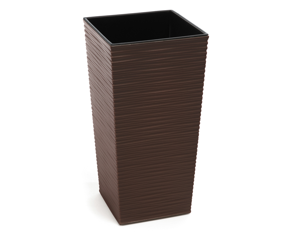 Obal na květník FINEZIA proutí 40 x 40 x 75 cm plastový hnědý/ tmavý 1 ks