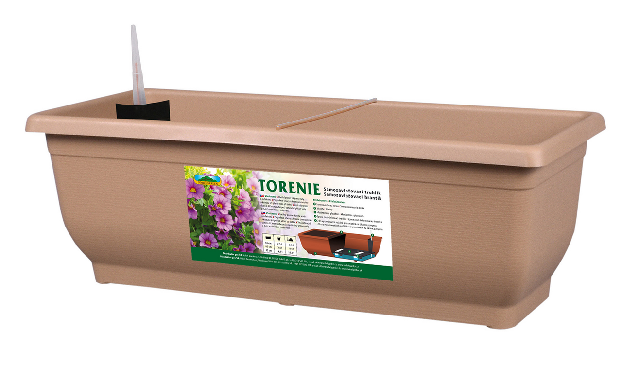 Truhlík samozavlažovací TORENIE MODERN 50 cm světle šedý 1 ks
