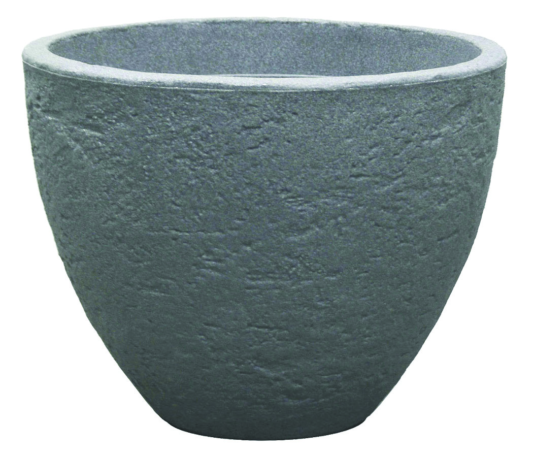 Obal na květník STONE 40 x 31 cm plastový tmavě šedá 1 ks