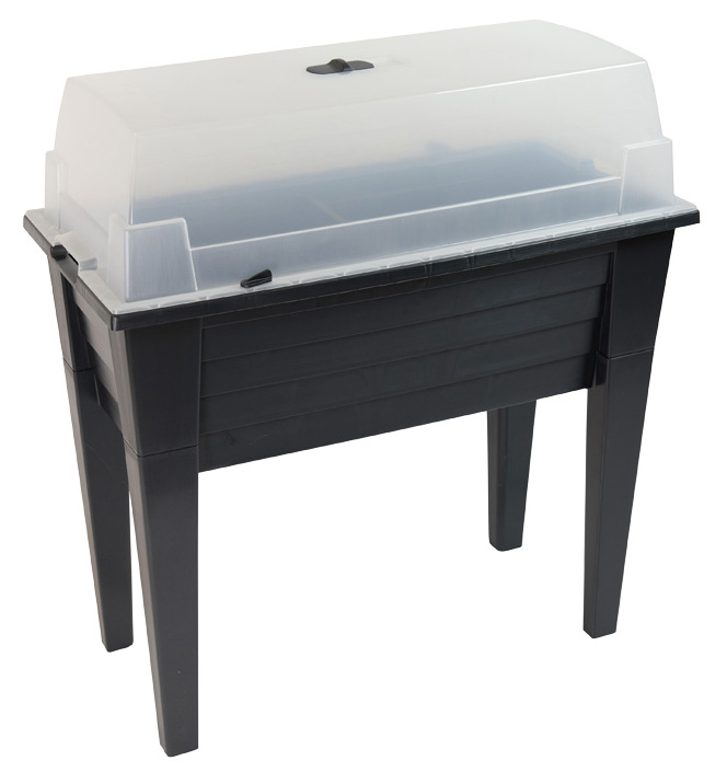 Truhlík na výsev 80 x 40 x 83 cm 3v1 antracit 1 ks