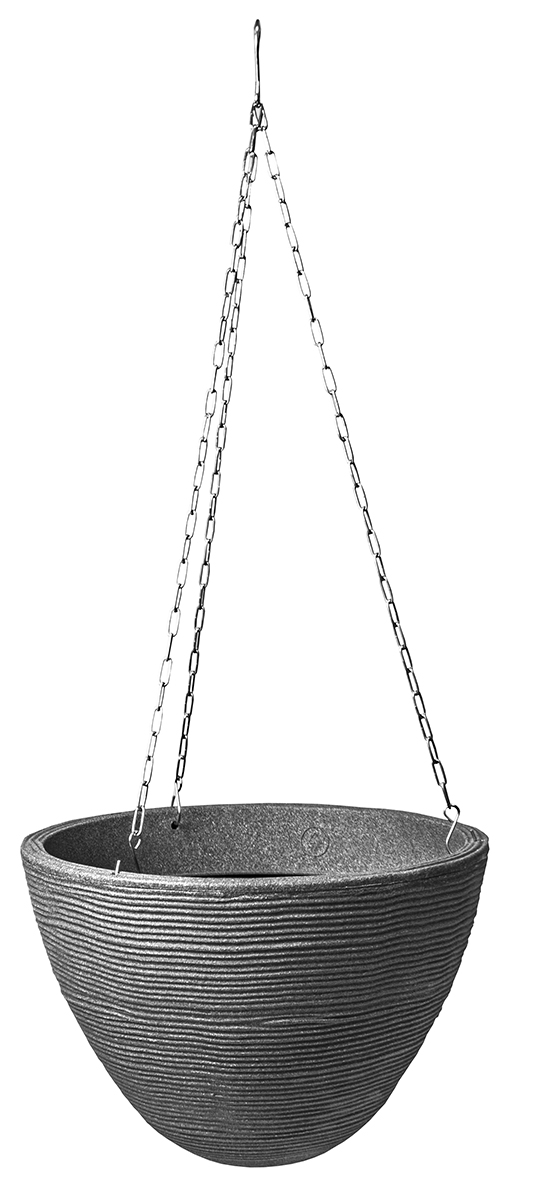 Žardinka závěsná TROPEA 33 x 25 cm plastová tmavě šedá 1 ks