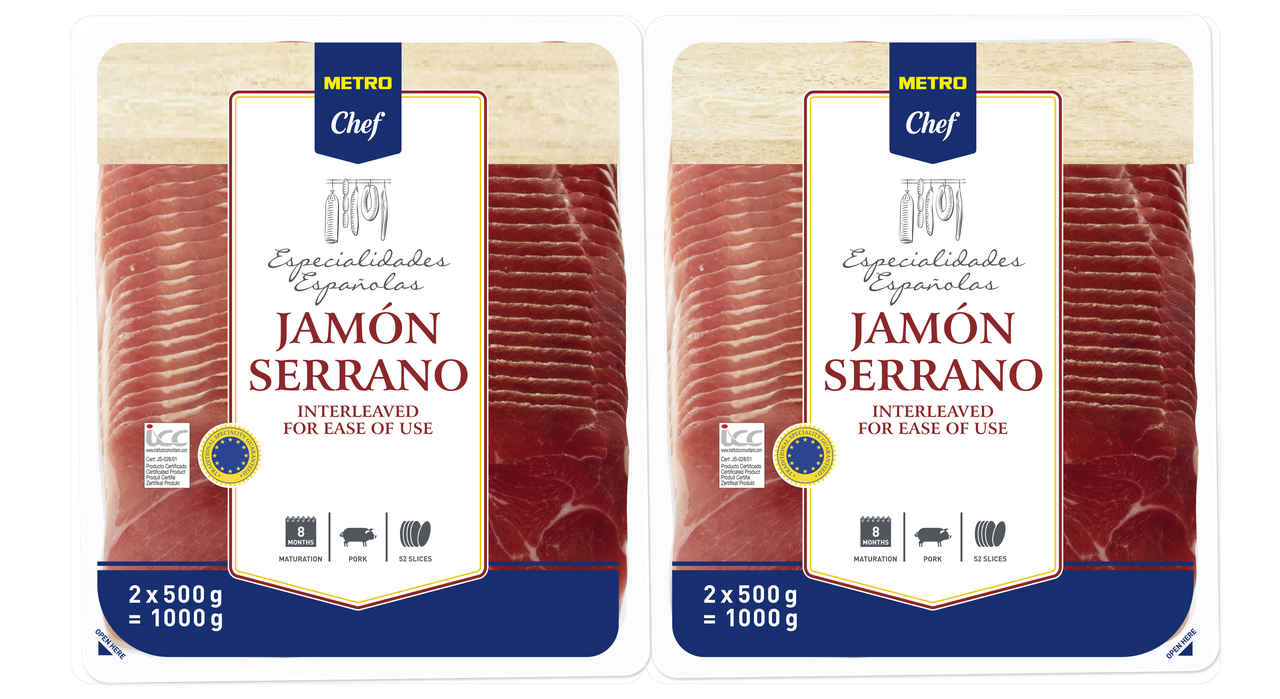 METRO Chef Jamón Serrano plátky chlaz. 2 x 500 g