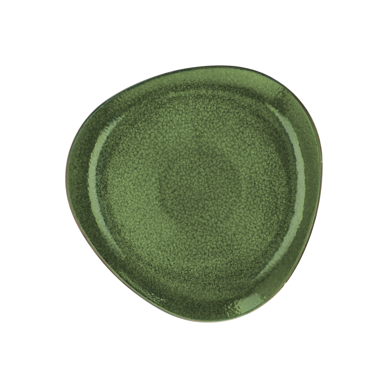 Talíř mělký trojúhelníkový PETRA 28 cm porcelán zelený 1 ks