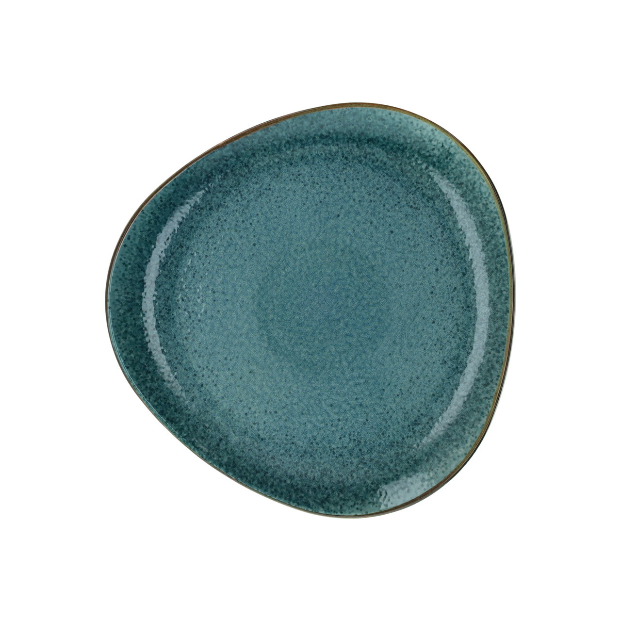 Talíř mělký trojúhelníkový 28 cm porcelán modrý 1 ks