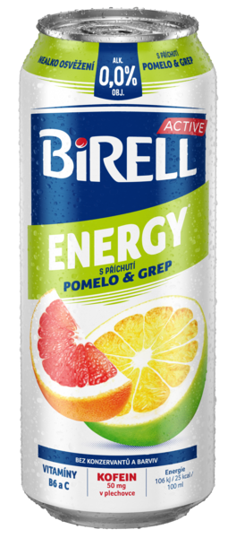 BIRELL Active Pomelo/ grep nealkoholické pivo 500 ml plech multipack