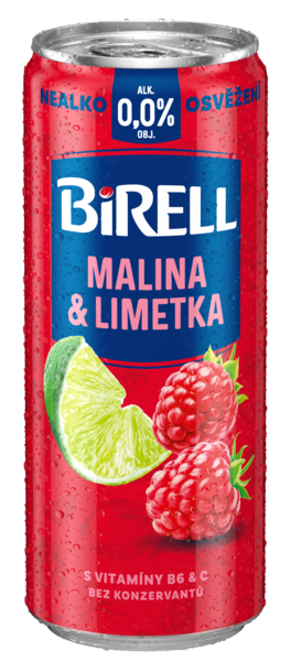 BIRELL Malina/ limetka 330 ml multipack plech