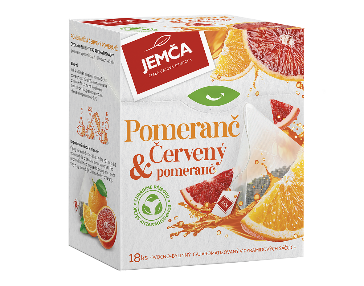 Jemča Čaj pomeranč + červený pomeranč pyramidové sáčky 36 g