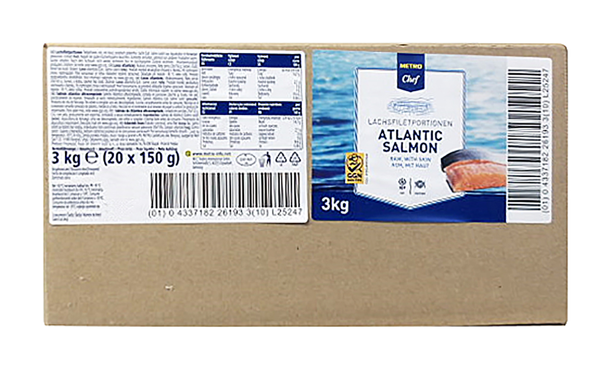 METRO Chef Losos porce s kostí mraž.. 20 x 150 g