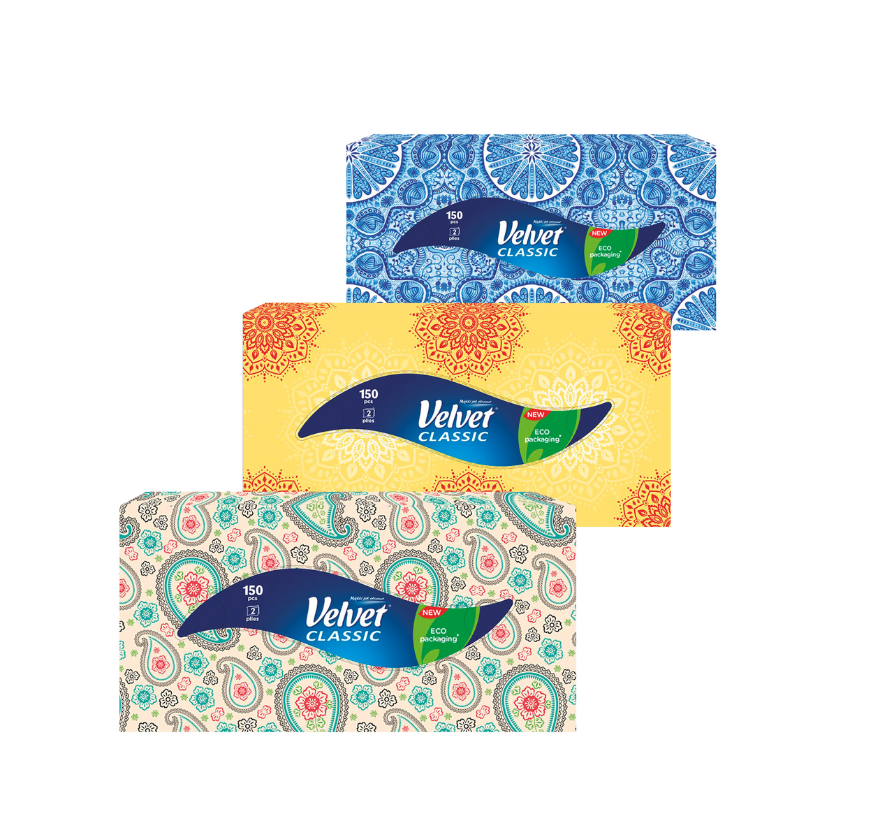 Velvet Kapesníky 2vrstvé 150 ks