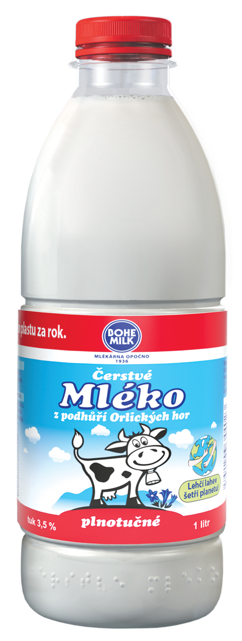 BOHEMILK ČERSTVÉ MLÉKO 3,5% 1L 6x