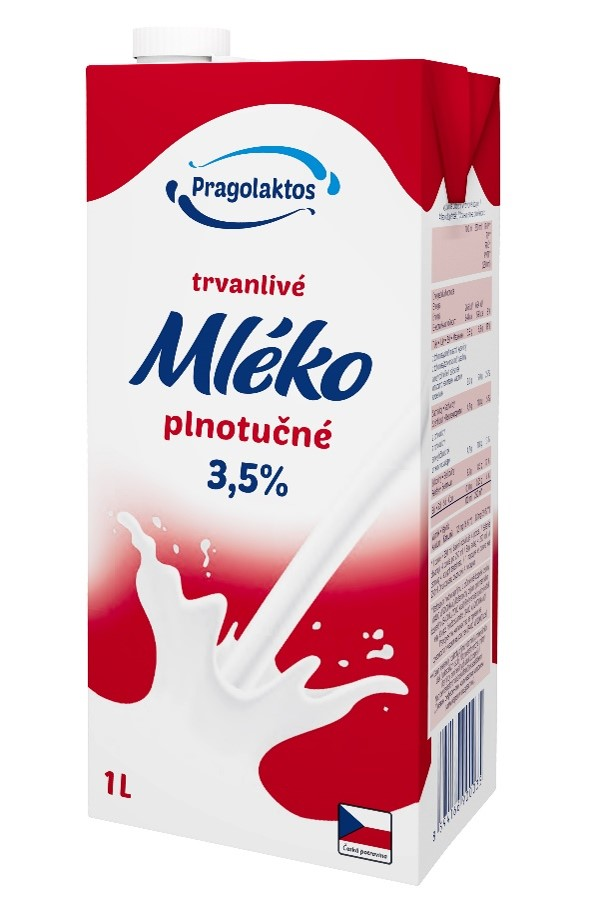Pragolaktos Mléko trvanlivé 3,5 % 12 x 1 l