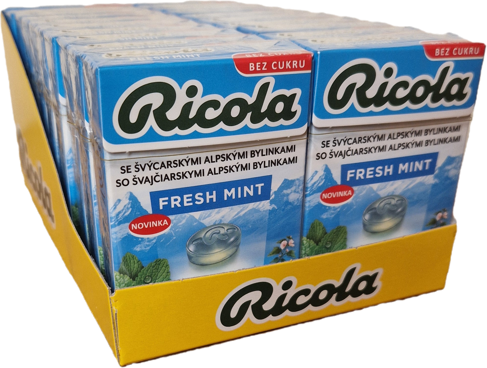 Ricola Fresh Mint Bonbóny bez cukru 20 x 40 g