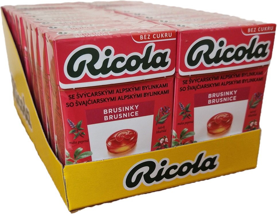Ricola Brusinky Bonbóny bez cukru 20 x 40 g