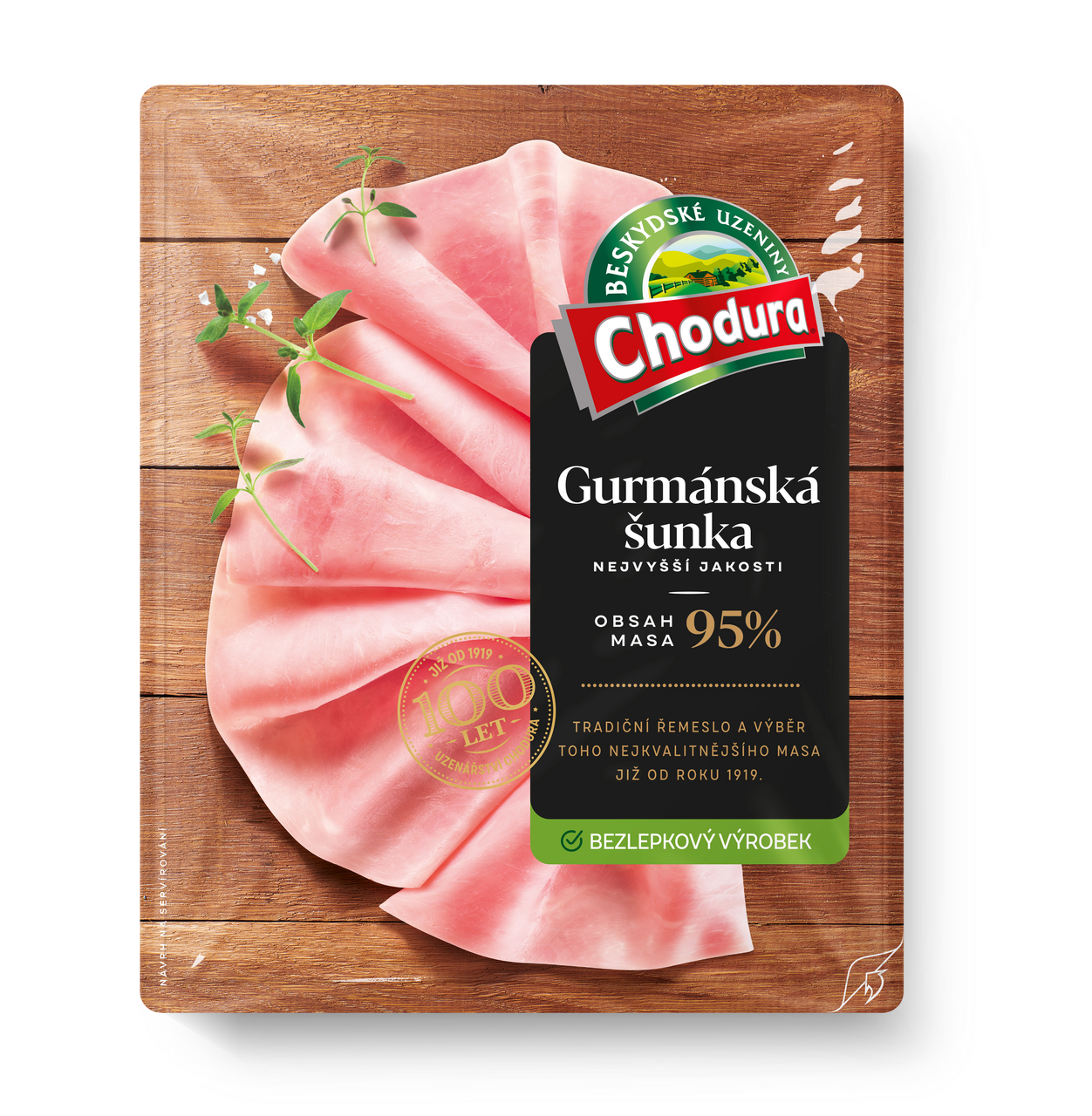 Gurmánská šunka nejvyšší jakosti plátky chlaz. 100 g