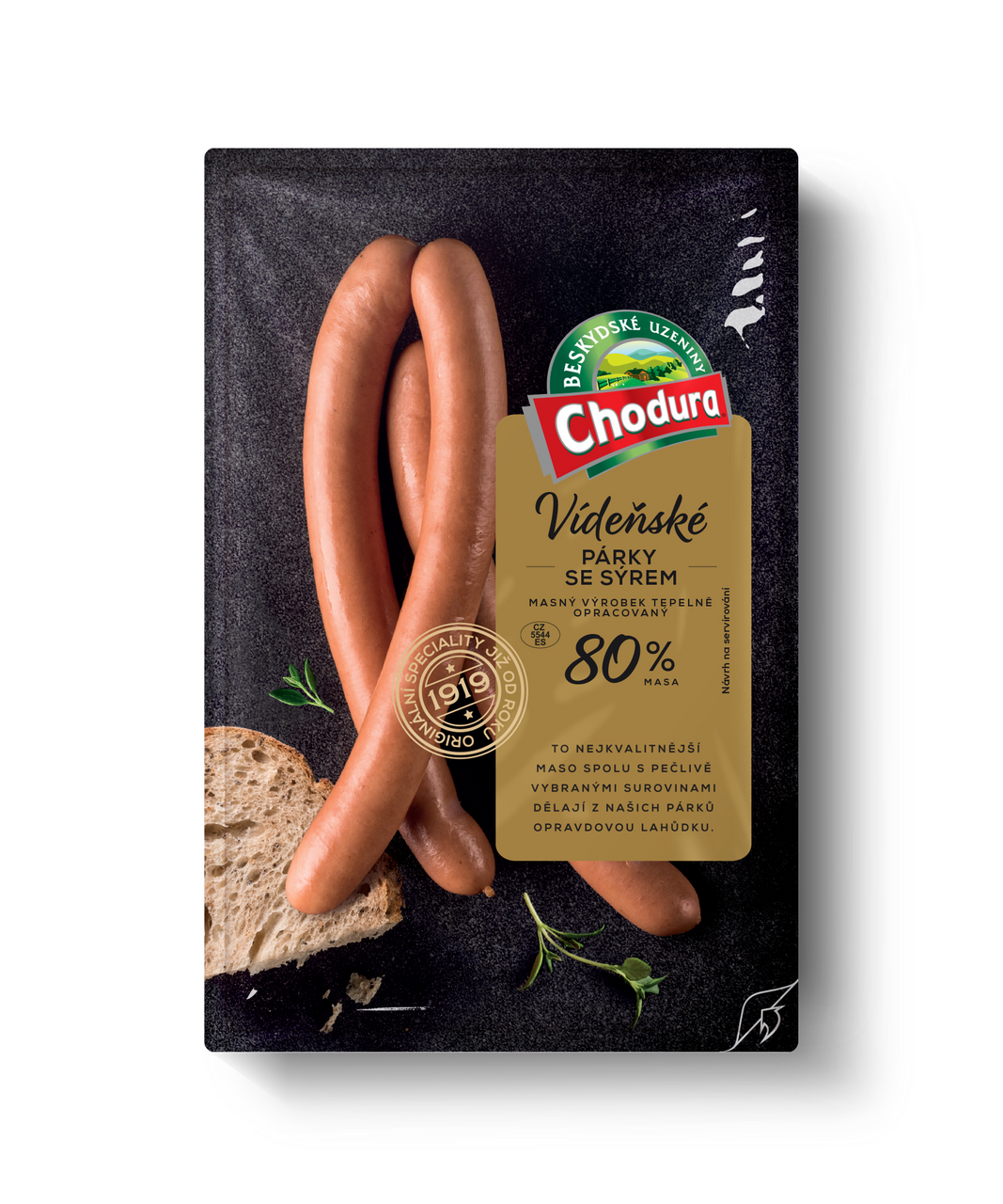 Vídeňské párky se sýrem chlaz. 460 g