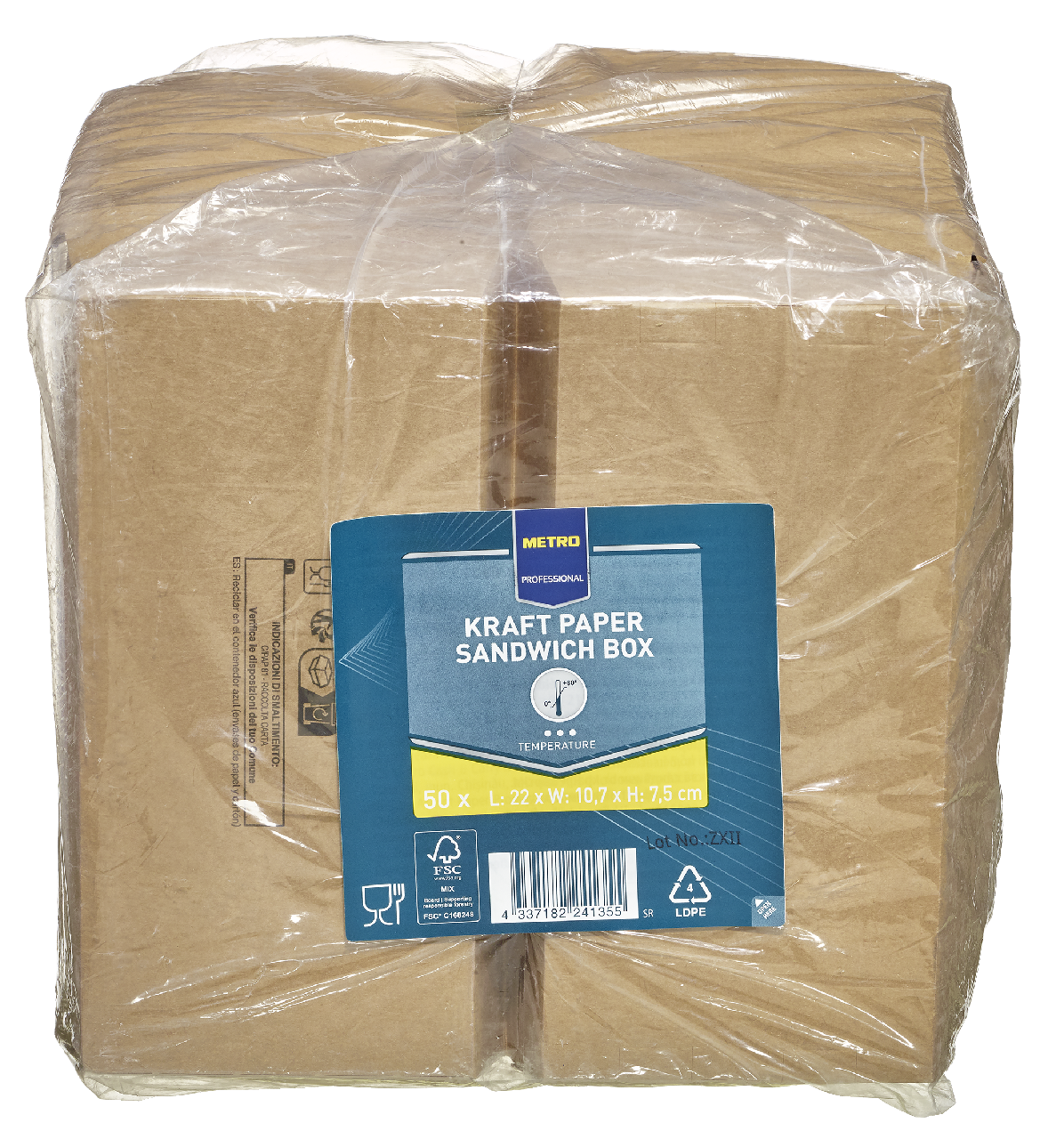 METRO PROFESSIONAL Kraft Sandwitch Box 50 ks