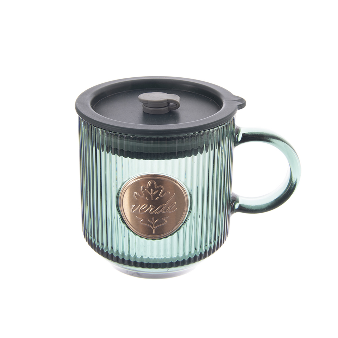 Orion Hrnek VERDE s víčkem brčko 350 ml sklo 1 ks