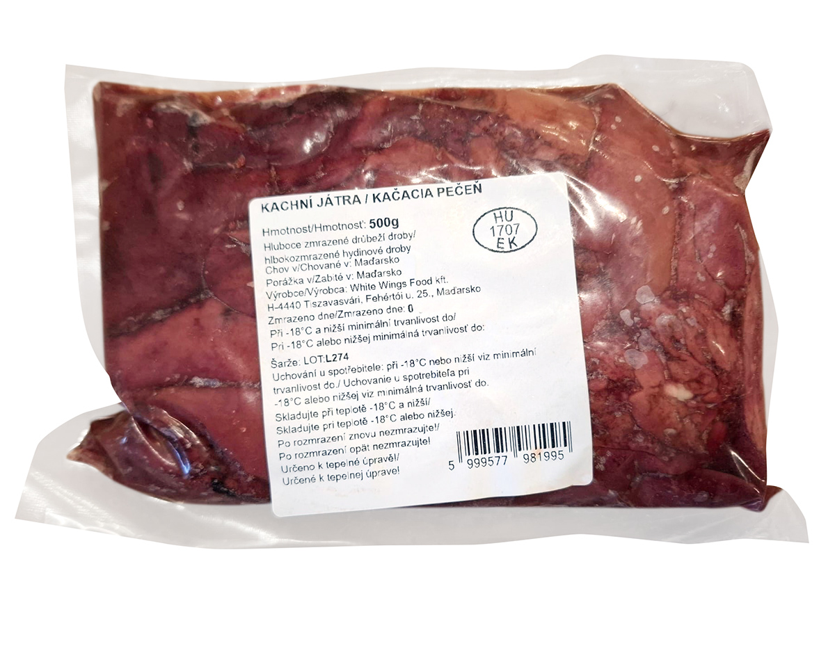 Kachní játra mraž. 500 g