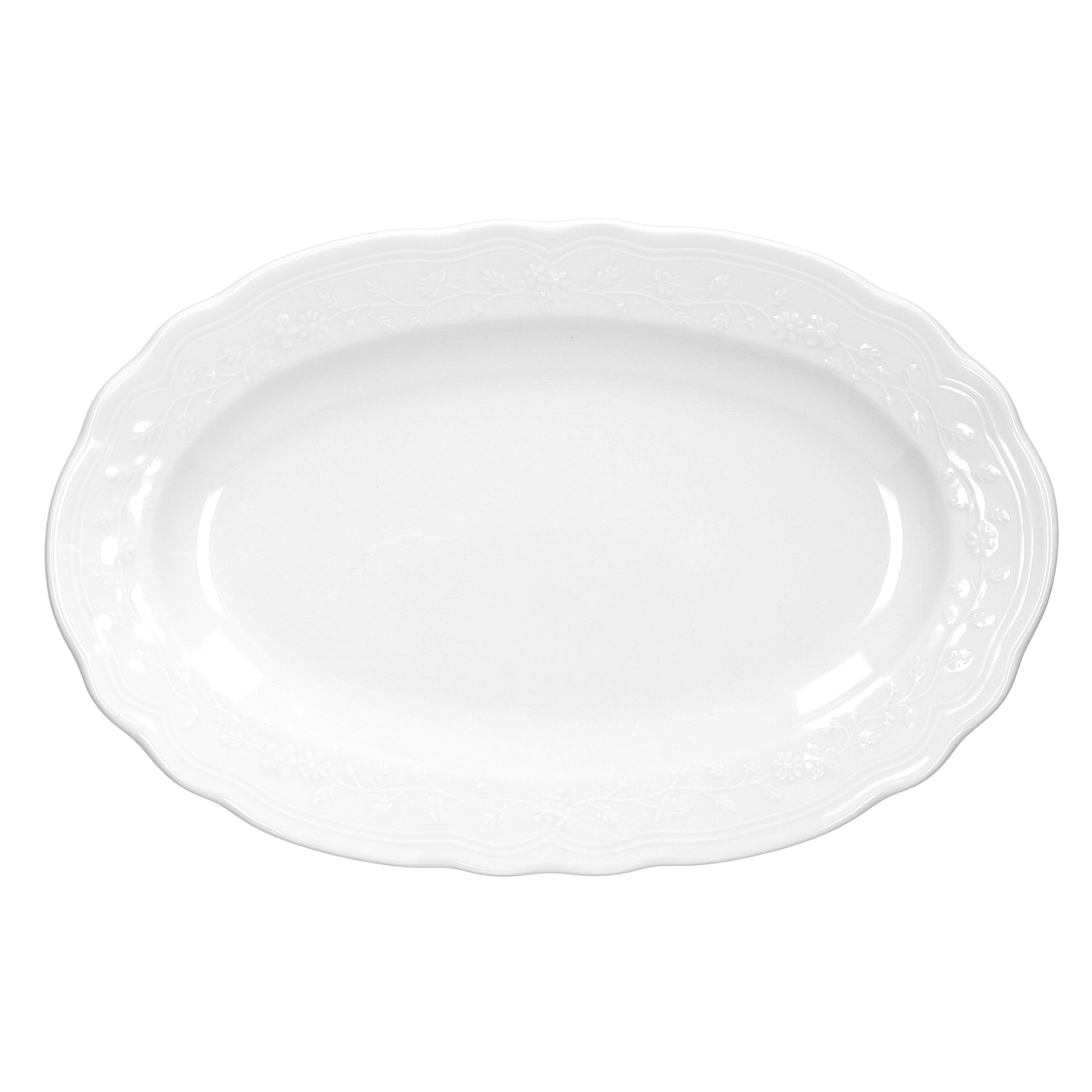Talíř mělký oválný FLEUR BIANCO 31 cm porcelán 1 ks