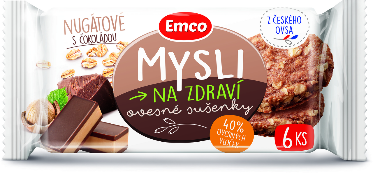 Emco Ovesné sušenky čokoláda nugát 24 x 60 g