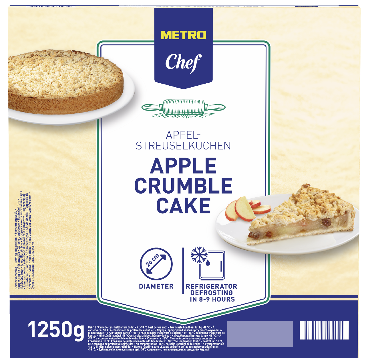METRO Chef Jablečný koláč s drobenkou 1250 g