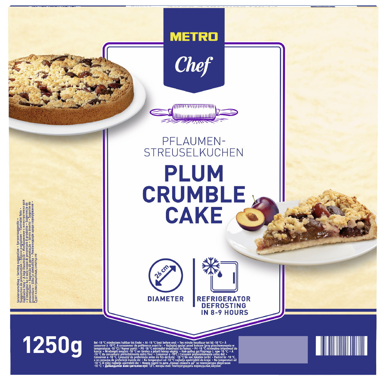 METRO Chef Švestkový koláč s drobenkou 1250 g