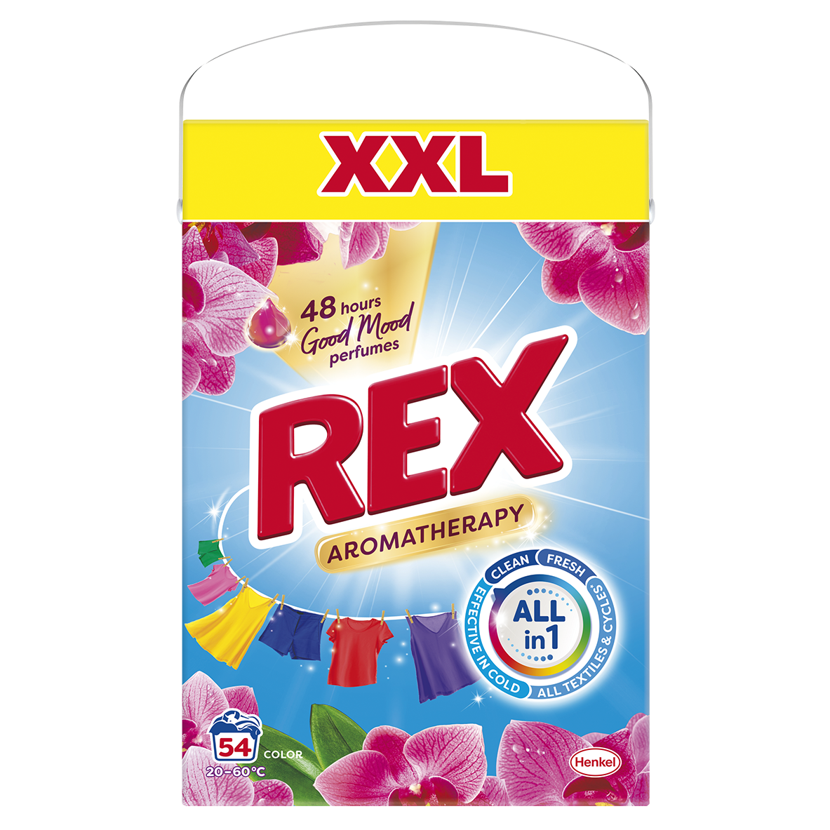 REX Aromatherapy Orchid prášek na praní (54 praní) 2,7 kg
