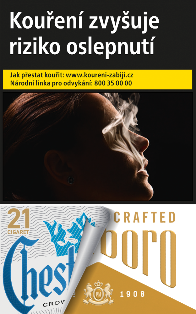 Chesterfield Blue/Marlboro Crafter king size tvrdé bal. 10 krab. 21 ks kolek U 161 Kč VO cena
