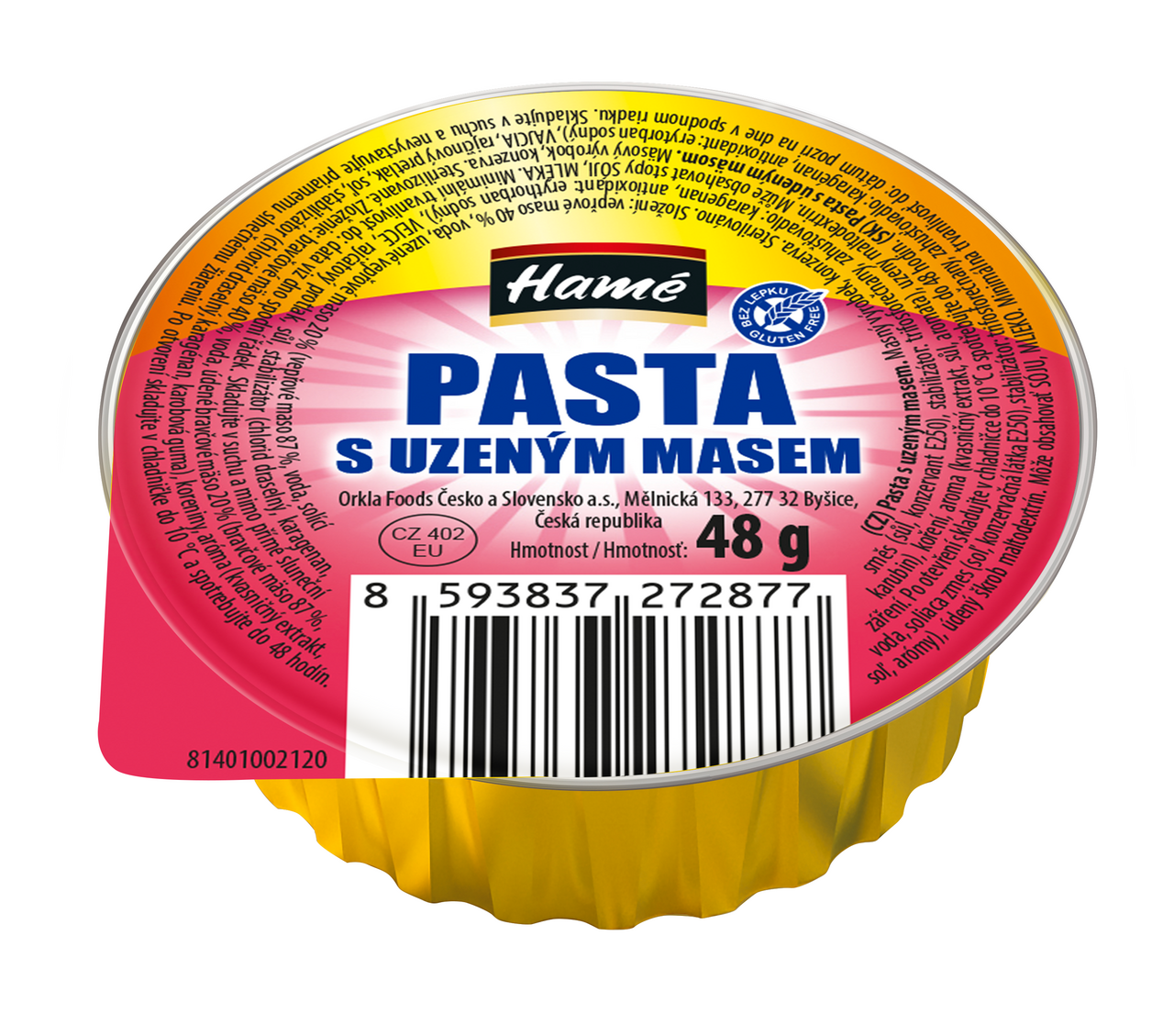Hamé Pasta s uzeným masem 48 g