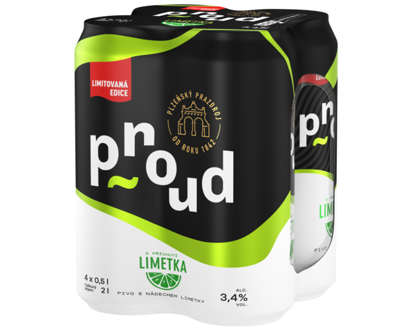Proud limeta 4 x 500 ml plech multipack