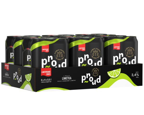 Proud limeta 24 x 500 ml plech multipack