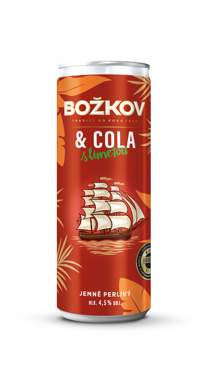 Božkov Originál & cola s limetou 4,5 % 250 ml 