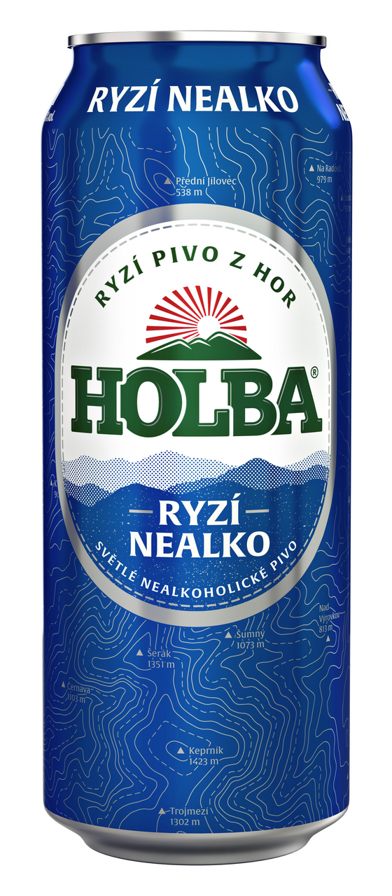HOLBA Ryzí pivo nealkoholické 500 ml plech